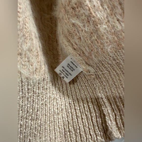 Anthropologie The Impeccible Pig colorblock Cream Knit cardigan Sweater - Picture 3 of 5